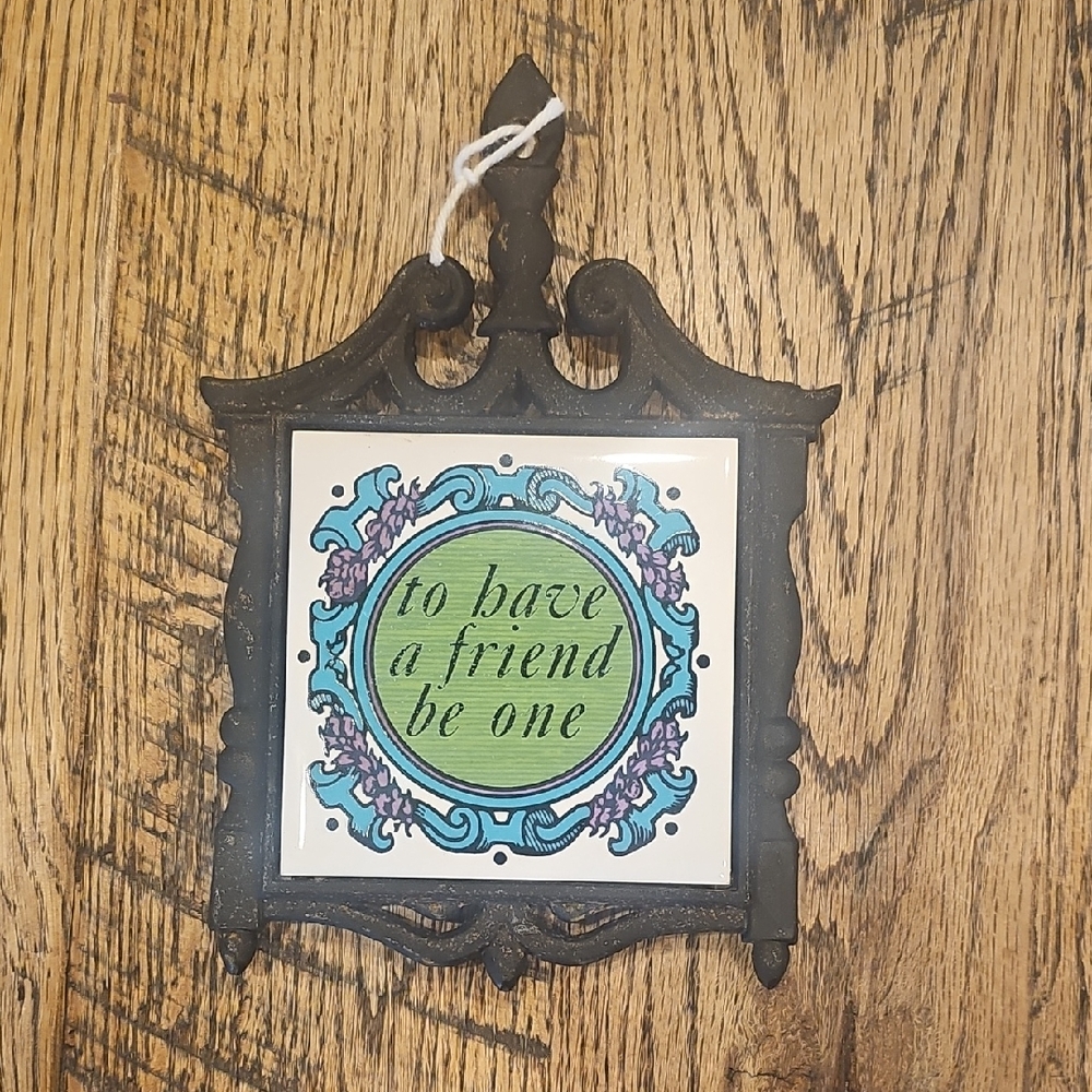 Charming Black and Green Friendship Plaque